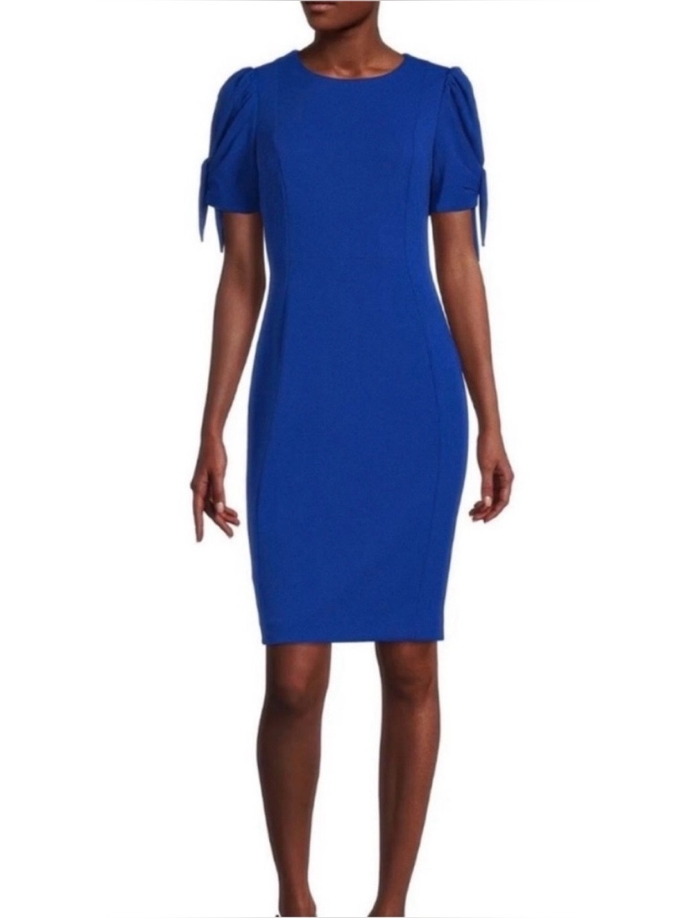 💙 NWT! Blue CALVIN KLEIN Tie Sleeve Sheath Dress - Size 10